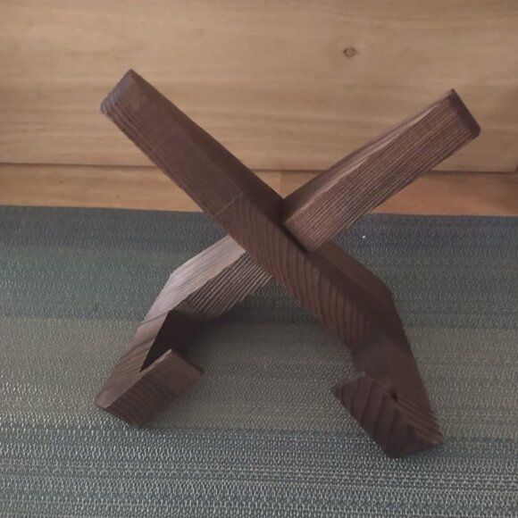 NEW Wooden Cookbook Holder, Rustic Cook Book Holder Stand - Rustic Brown - Picture 2 of 9